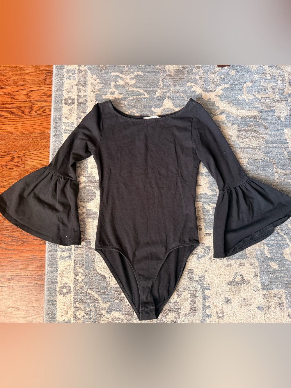 Frame black bell sleeve body suit size XS
